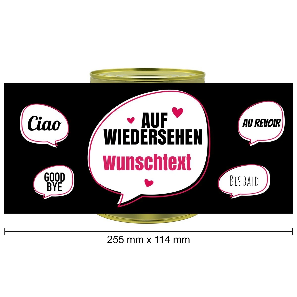 Personalisierte Geschenkdose - Teddybär (Motiv: Abschied)