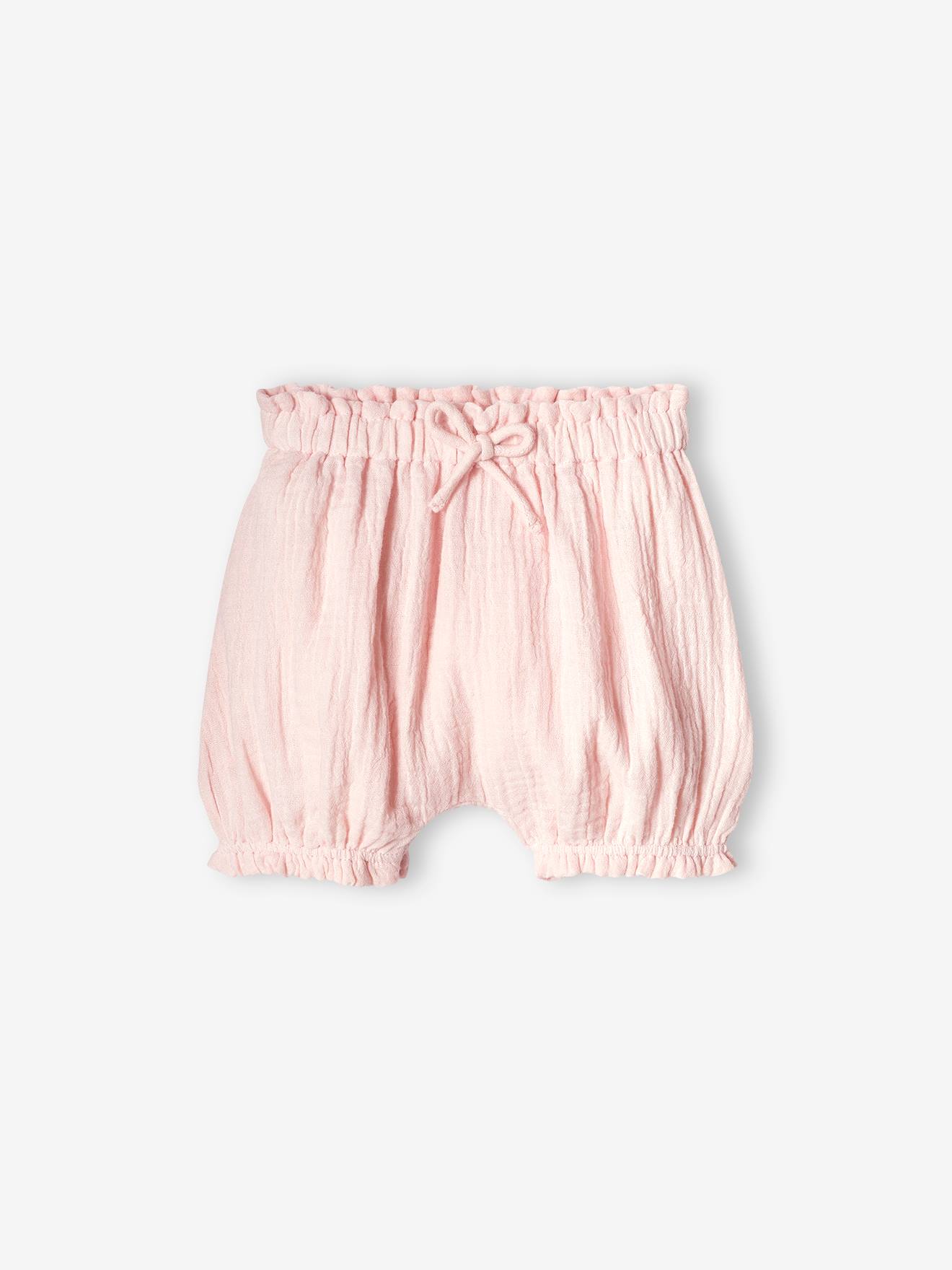 Lote com 2 calcinhas de chiffon de algodão coral para bebê
