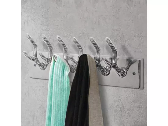 Crochets à vêtements de garde-robe 2 pcs Argenté Aluminium