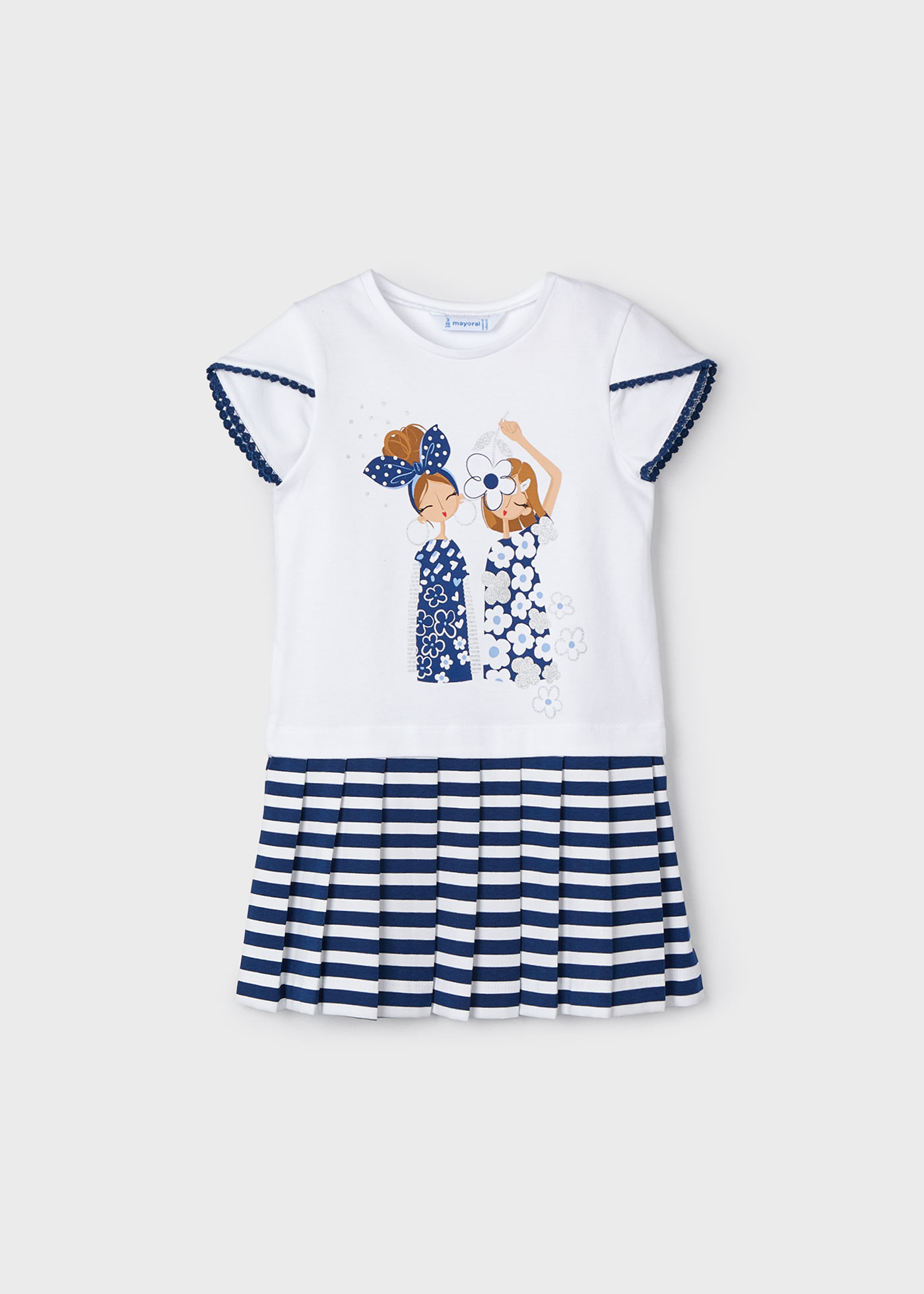 Vestido de malha combinada Better Cotton para meninas, branco