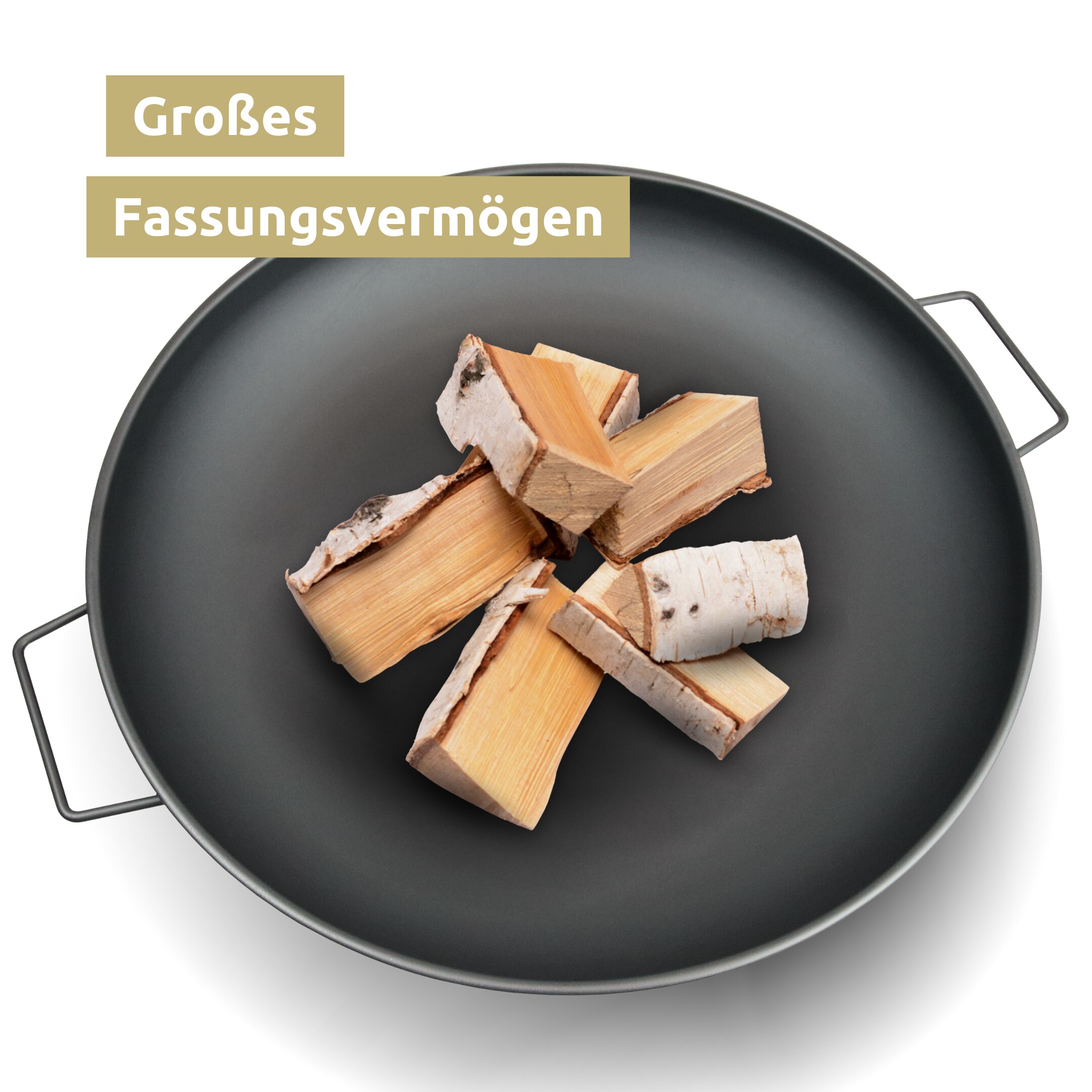 deluxe4home® Feuerschale mit drei Standfüßen, Durchmesser 58 cm, schwarz