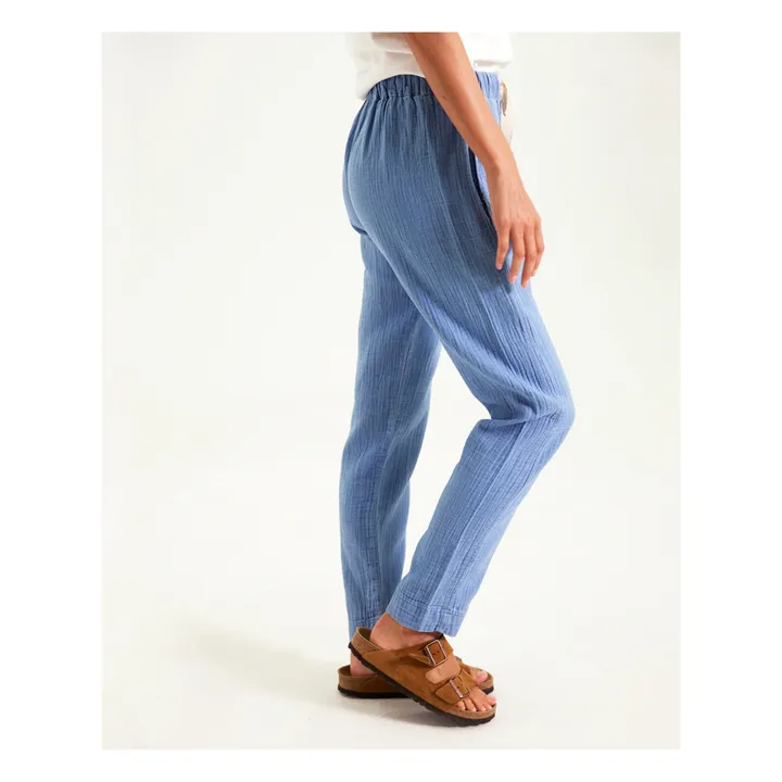 Sacrécoeur Pantalon Marvin Gaze de Coton | Bleu