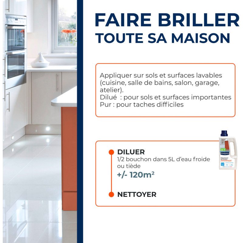 Dégraissant intensif ammoniaqué Starwax - Bidon de 1 L