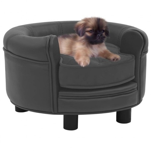 Sofá antiderrapante cinza escuro Vidaxl para cães de pequeno porte.