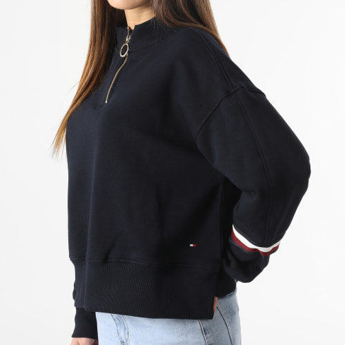 Sweat Col Zippé Femme Relaxed 7548 Noir