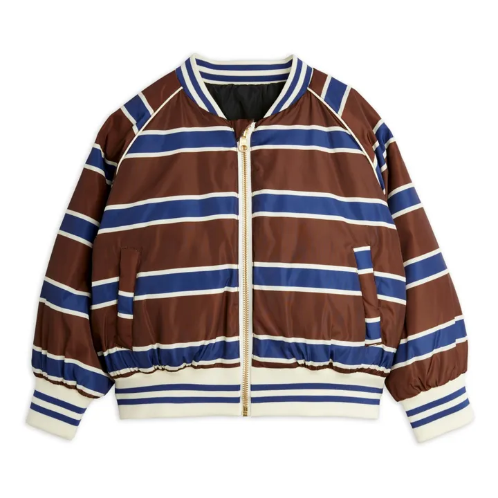 Mini Rodini Bomber Réversible Rayure Matière Recyclée | Marron