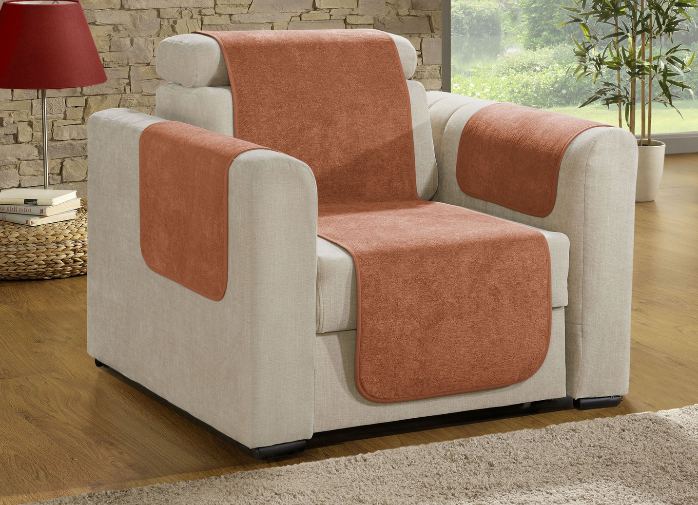 Nicht rutschende Sessel- und Sofaschoner mit Fleckschutz