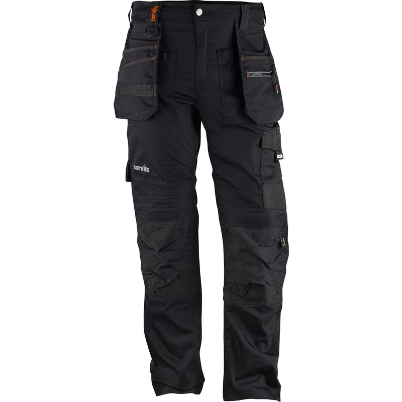 Scruffs Trade Flex werkbroek met kniezakken 56L zwart