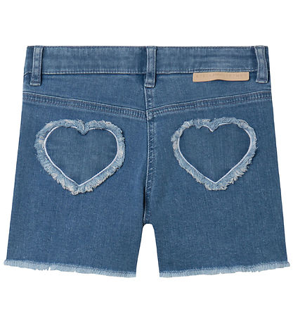 Stella McCartney Kids Jeansshorts - Hellblau m. Herzen