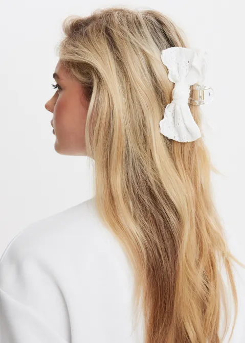 Haarclip met strik wit (WIT)