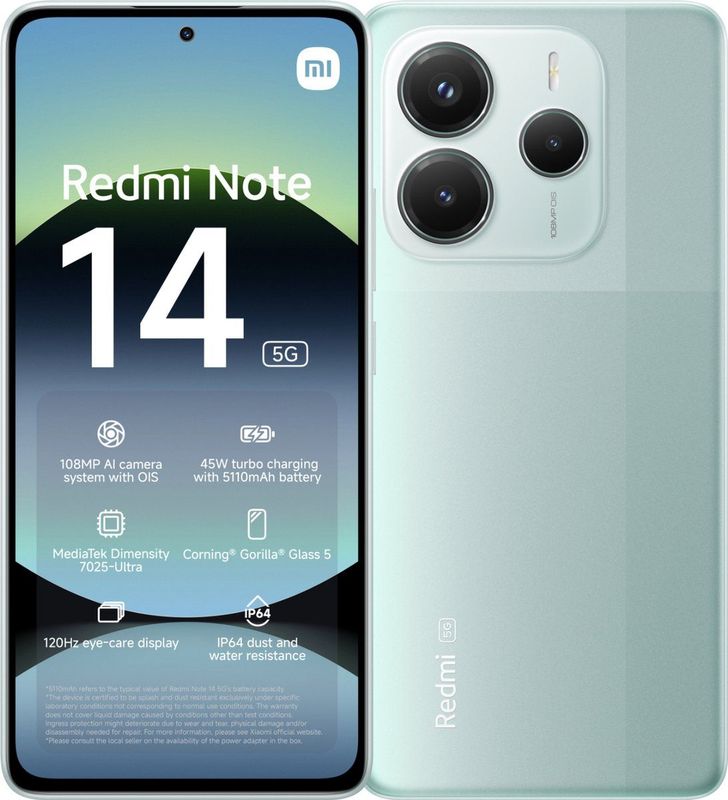 Redmi - Note 14 5G - Smartphone - Groen - 256GB