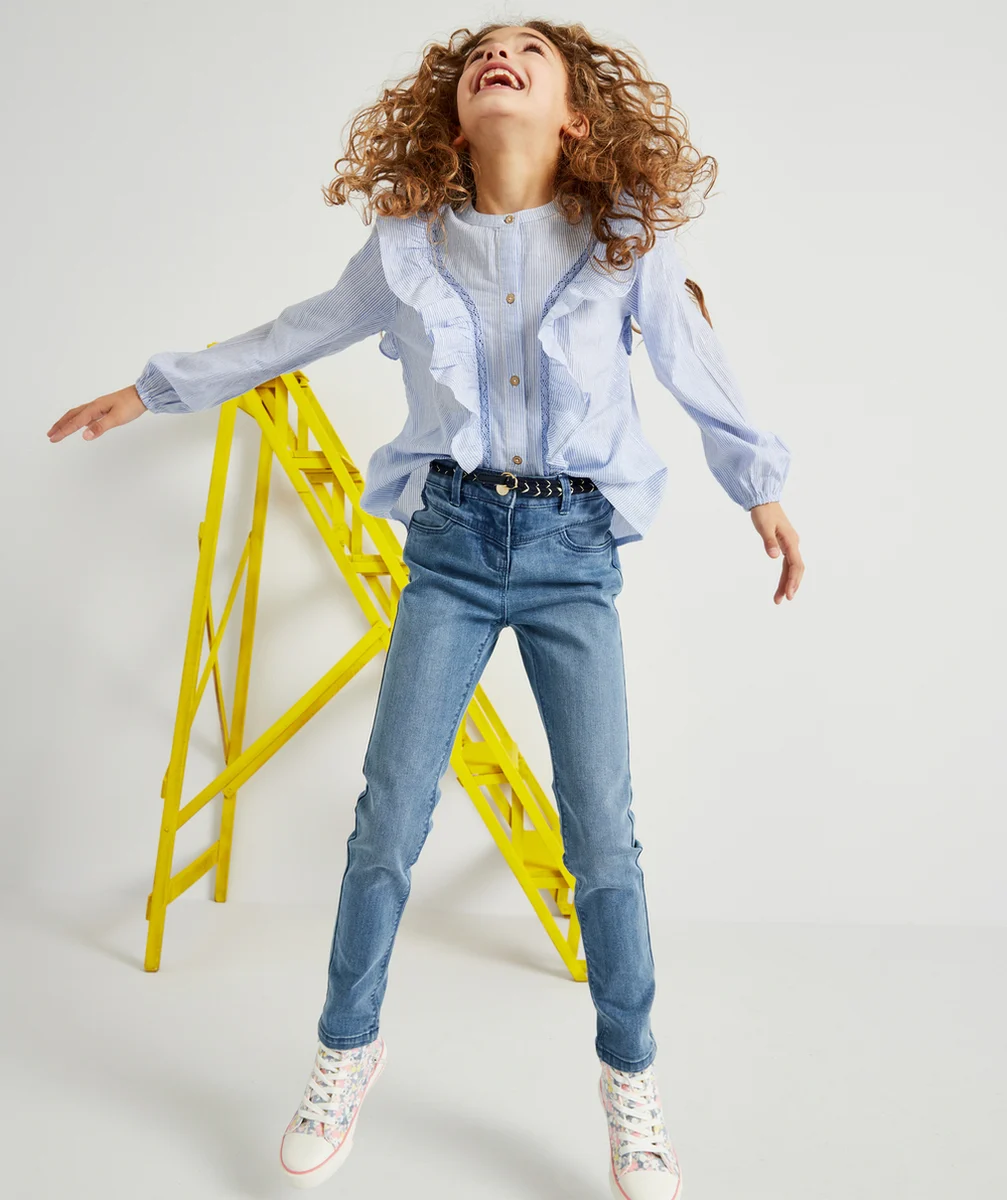 PANTALON SKINNY FILLE EN DENIM BLEU LOW IMPACT ULTRA-RÉSISTANT