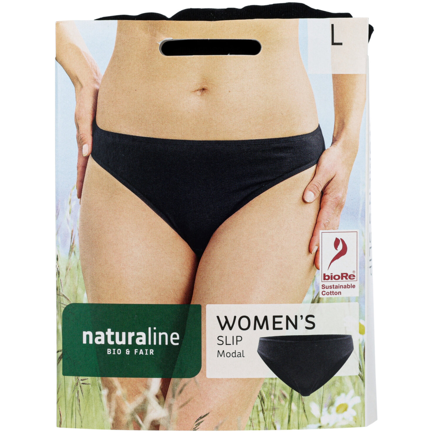 Naturaline Textil Damen Slip schwarz L