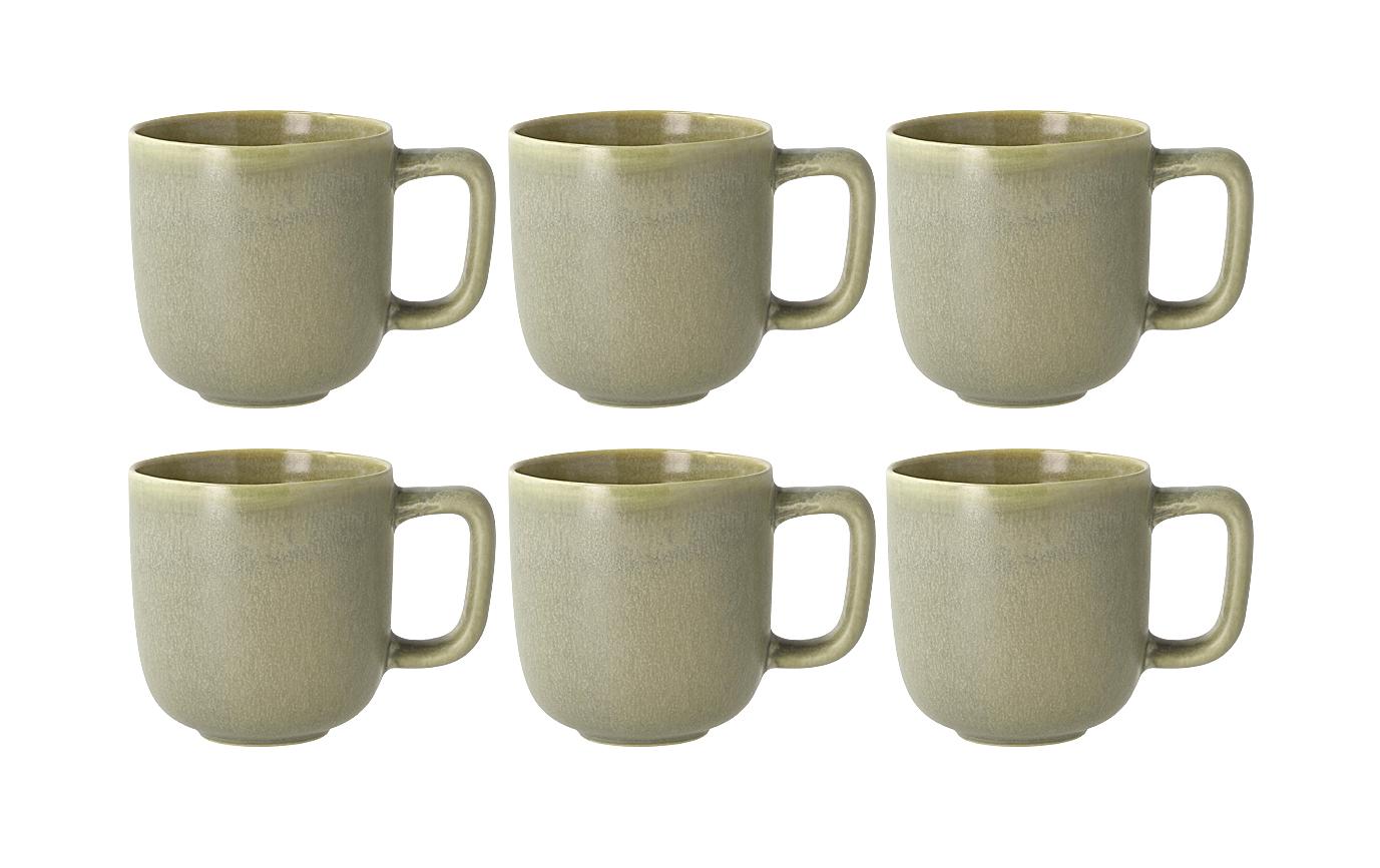 Kaffeetasse Shoku 230 ml, 6 Stück, GrünTassen-Set aus Steinzeug