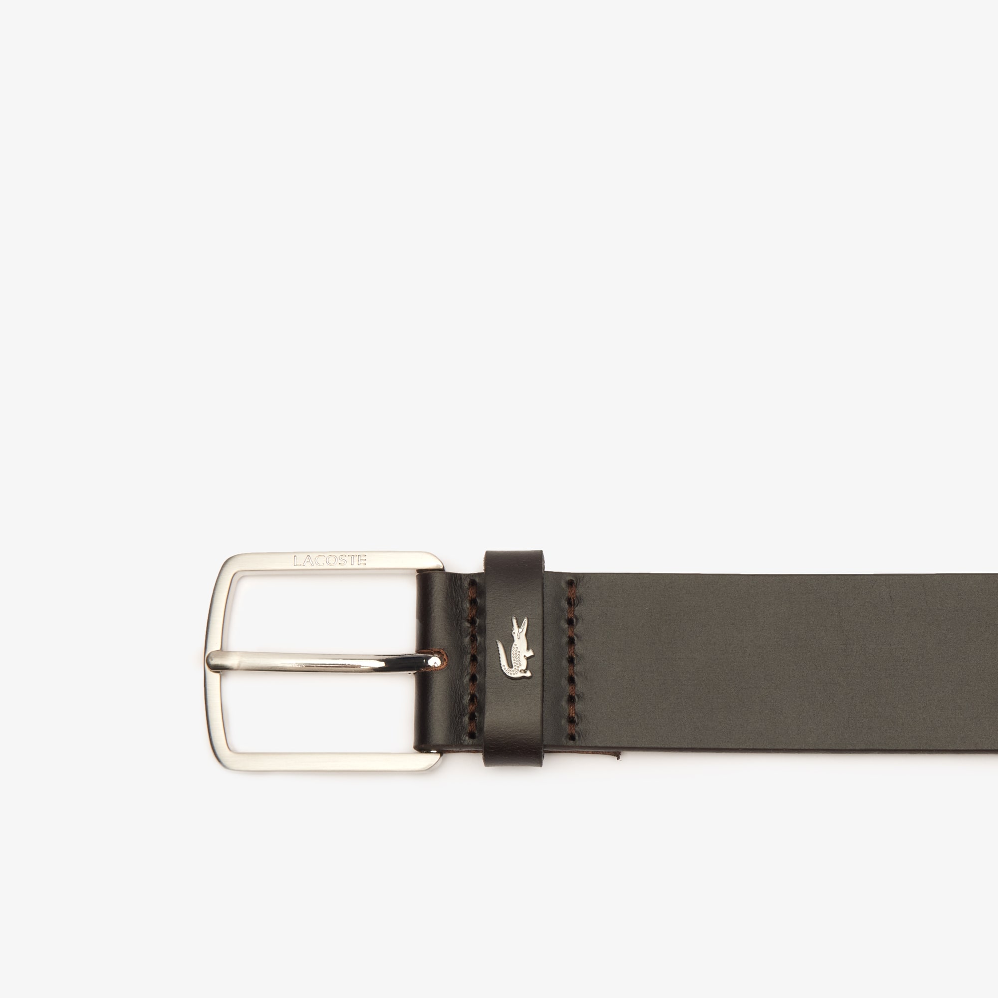 Ceinture en cuir lisse tannage végétal Ceintures - Bleu - Lacoste - Homme