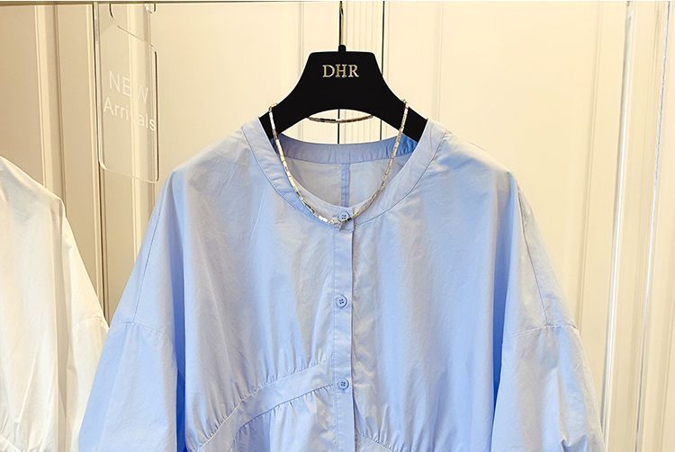 Cossita - Blouse met asymmetrische ruches en elleboogmouwen