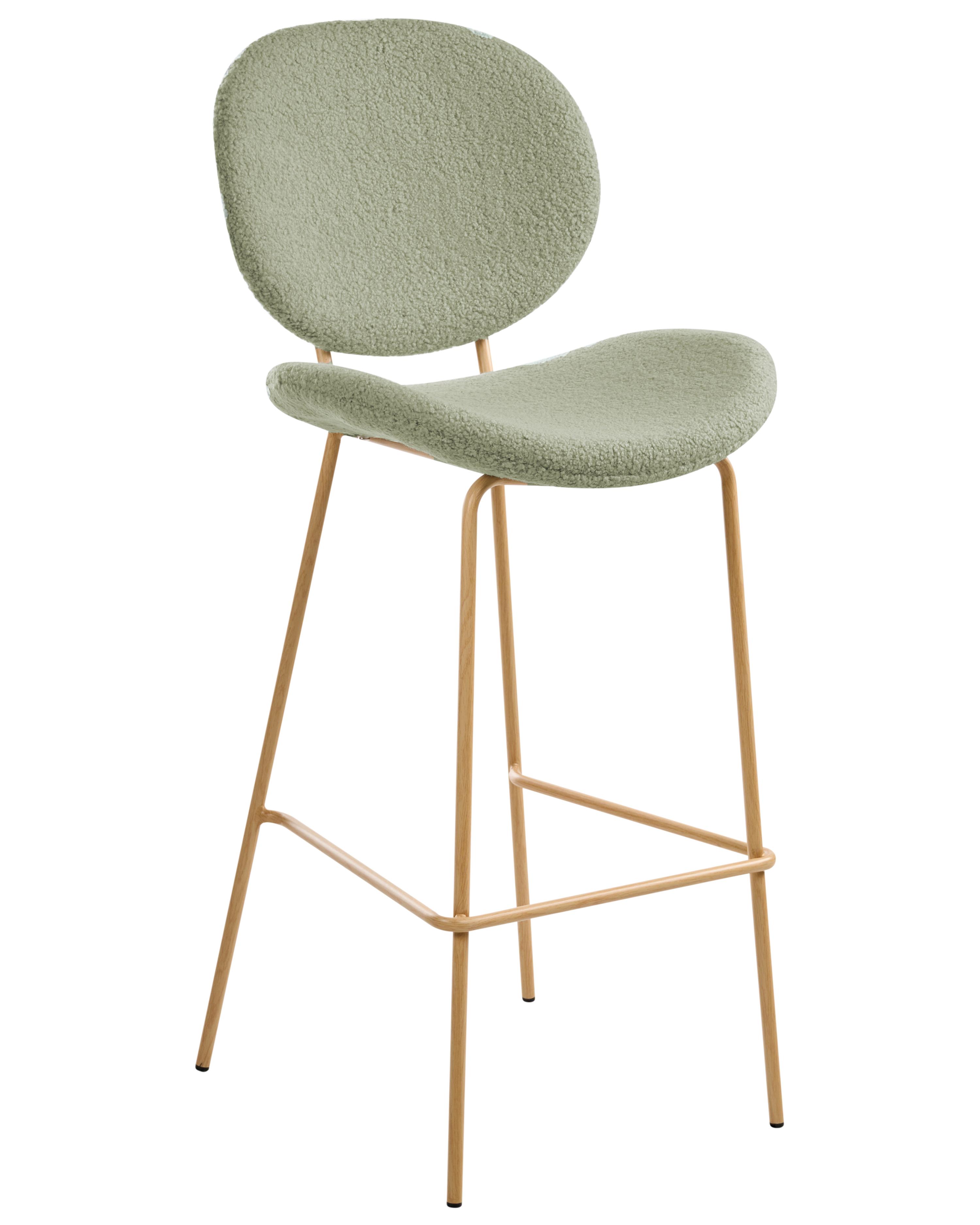 Set van 2 barstoelen LUANA Bouclé Lichtgroen