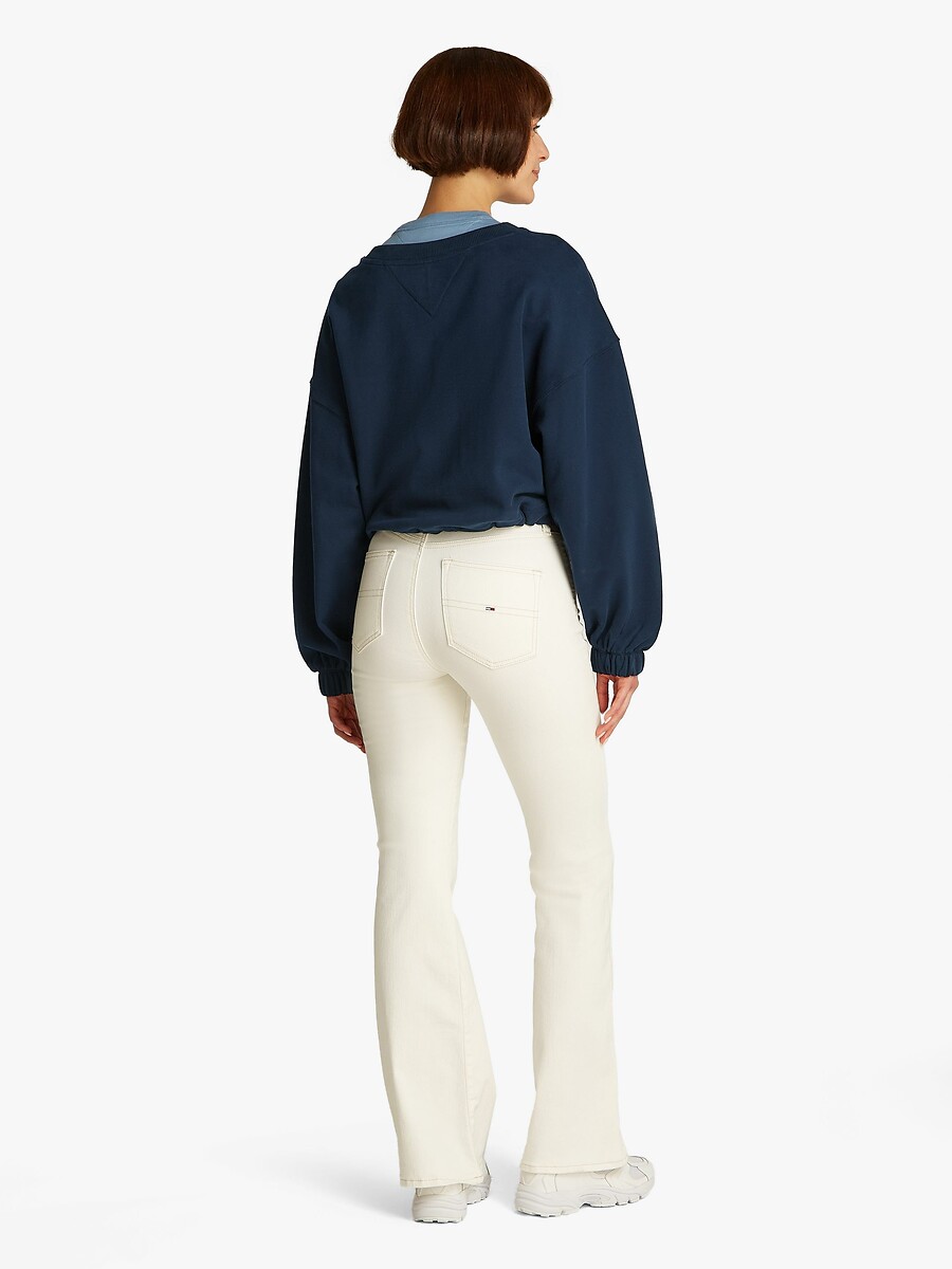 TOMMY JEANS<br>Moletom curto, mangas compridas, gola redonda