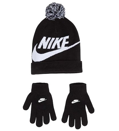 Nike Mütze/Handschuhe - Strick - Swoosh - Schwarz
