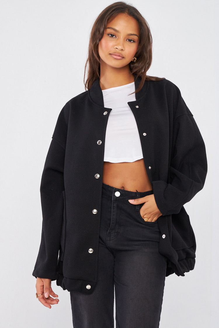 Veste effet bomber texturée noire