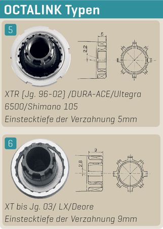 BB-ES51 DEORE Octalink Patronen-Tretlage  BSA 68118mm