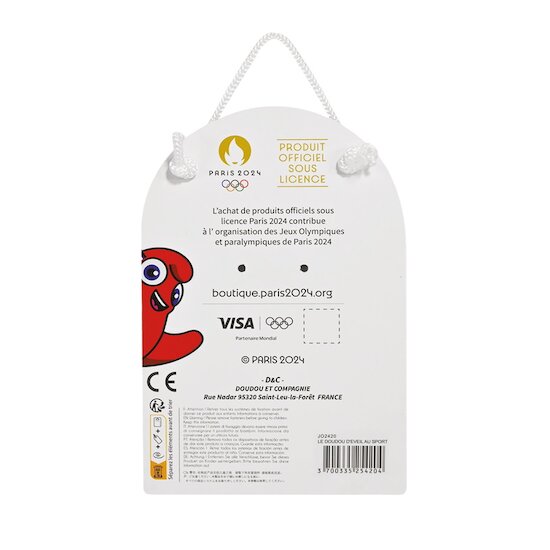 Mascotte Officielle JO 2024 Doudou Bebe Champion   Rouge        de               Doudou et Compagnie