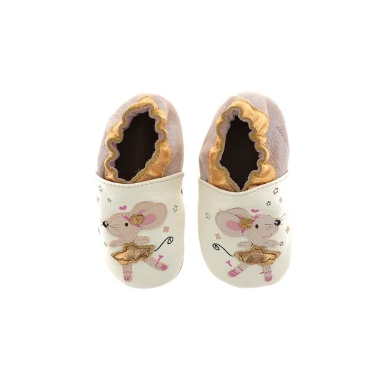 Chaussons Dancing Mouse   Blanc rose Glitter        17/18   de               Robeez