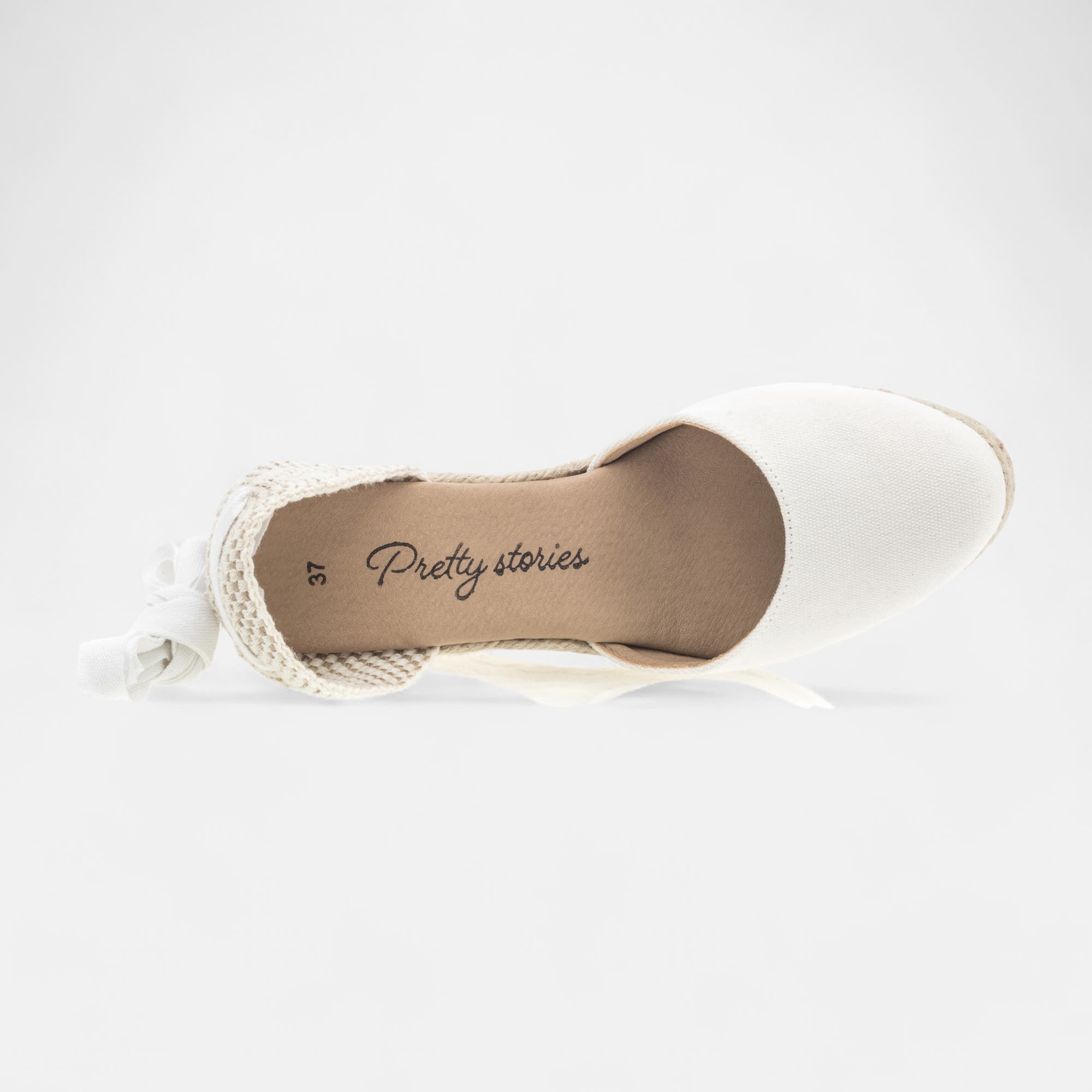 Espadrilles à talon compensé Femme blanc