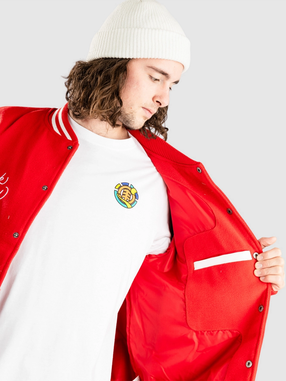 Key Street Varsity Jacket red