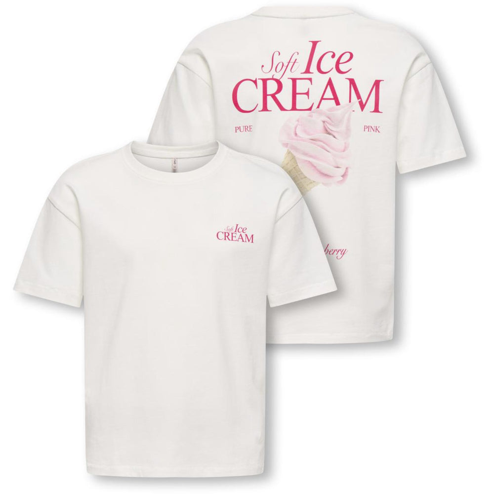 Køb kids ONLY Cloud Dancer Icecream Koghelen Life S/S Loose Tee Jrs Noos