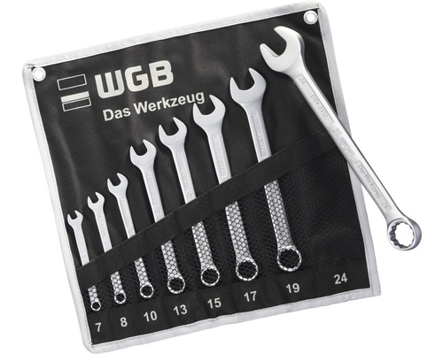 WGB 8-delige ringsteeksleutelset in rolkoffer