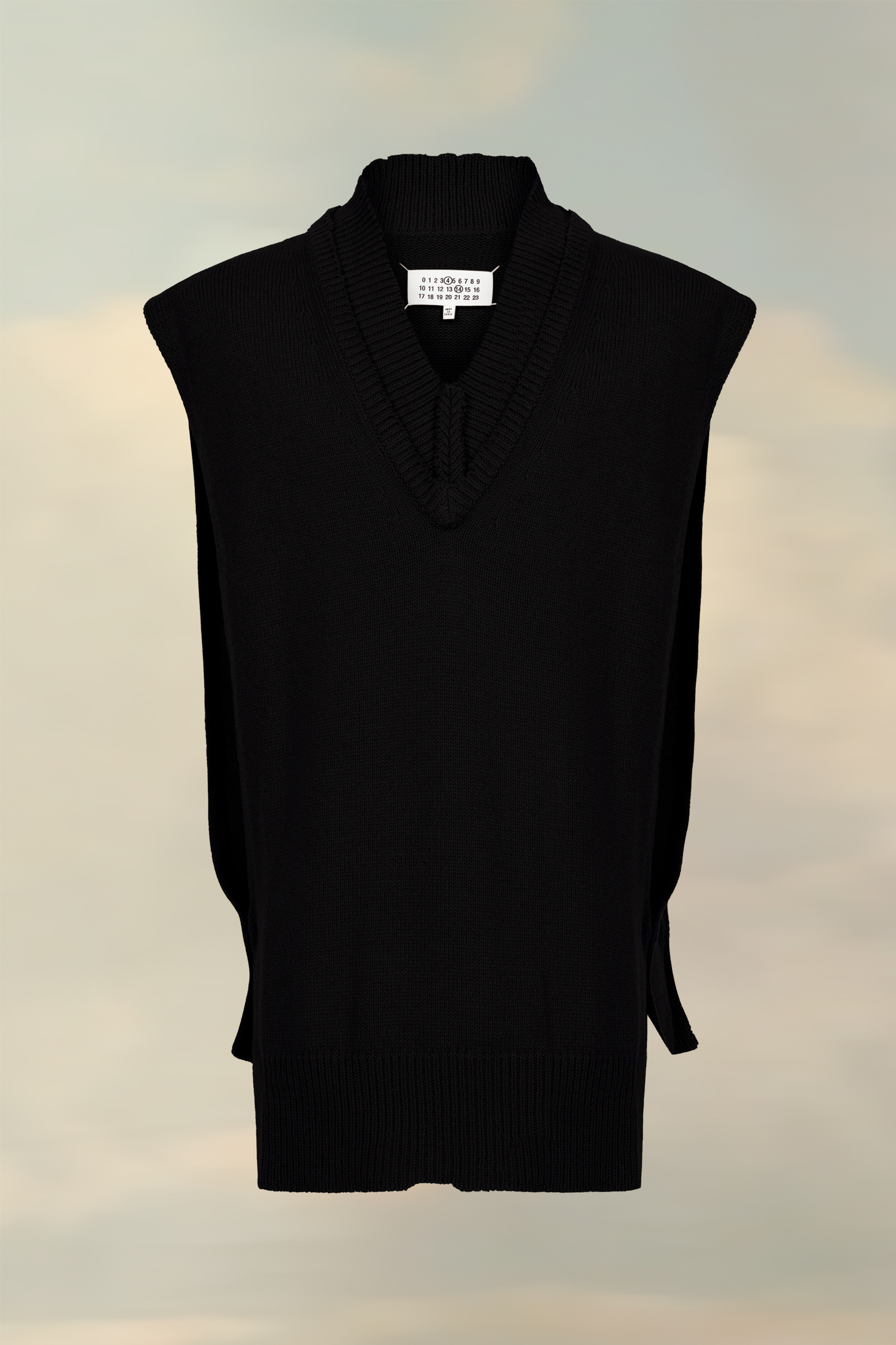 Gilet col V - Tricot Noir