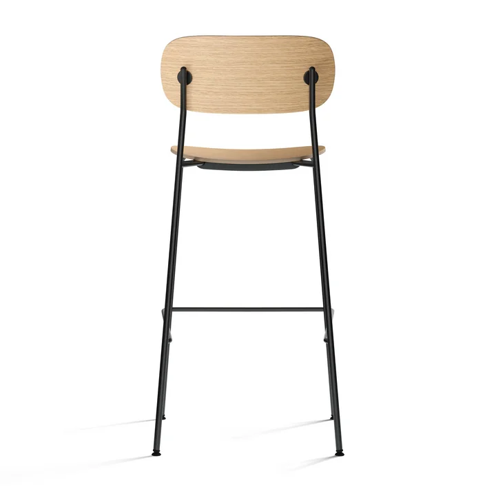 Audo - Co Bar Chair, H 104,5 cm, schwarzes Stahlgestell / Eiche natur
