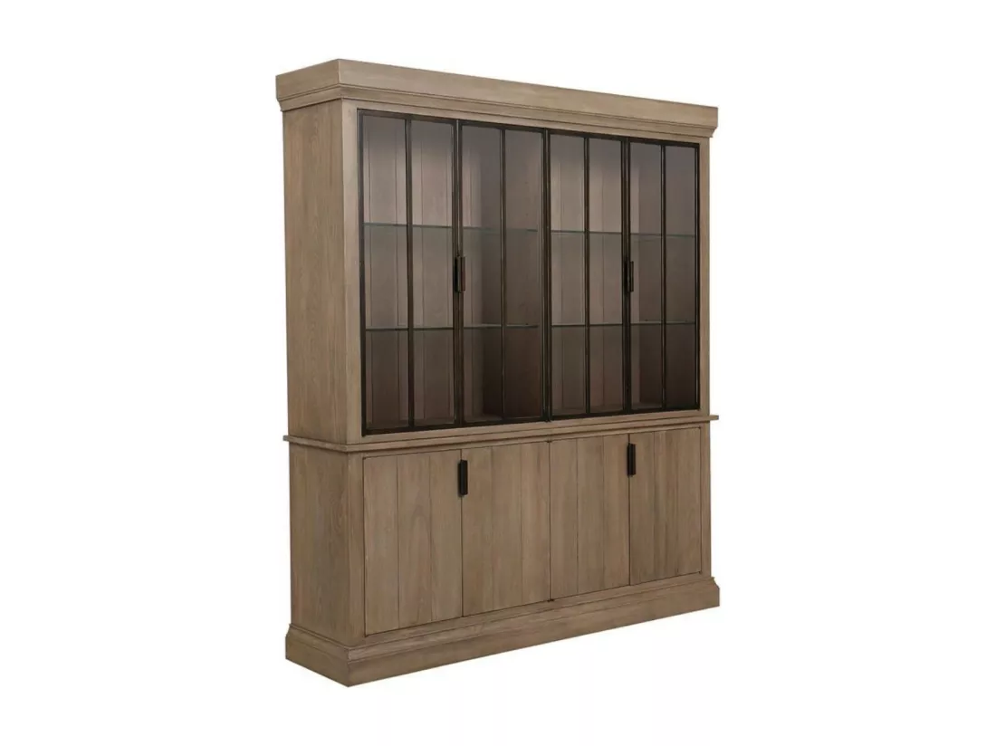 Buffet vaisselier portes vitrées Bois Marron - Demeure Interior's