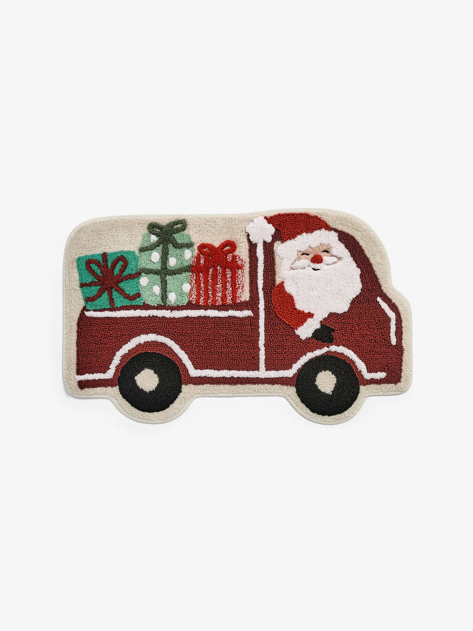 Santa Kerstmis Truck 100% katoenen badmat