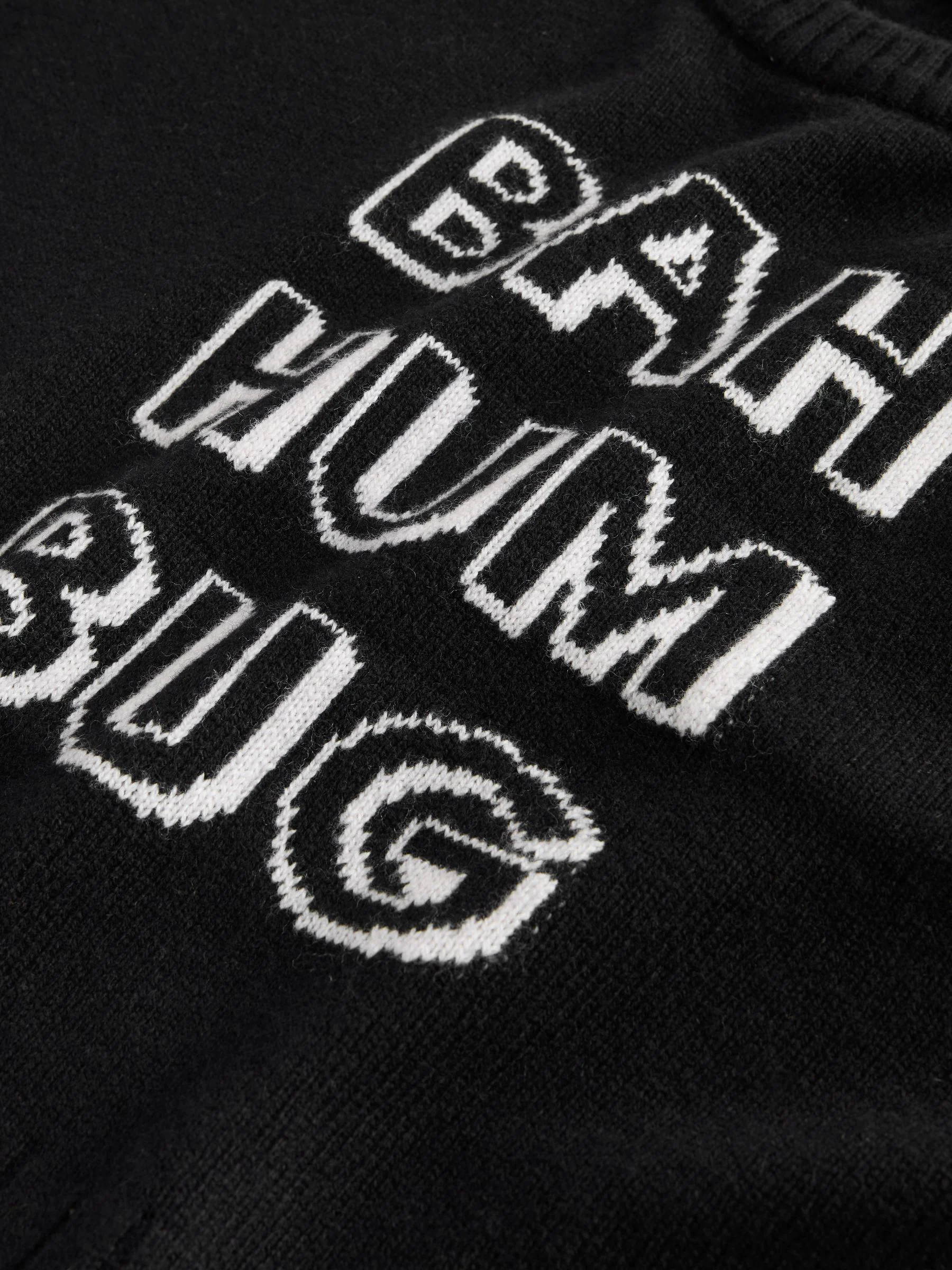 Zwart lamswollen Bah Humbug met grafische print - Kersttrui