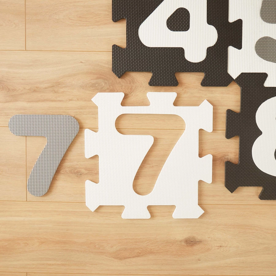 bieco Puzzlematte Zahlen schwarz weiß 10 tlg.
