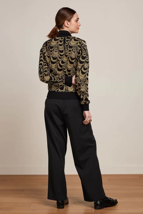 King Louie Cleo Bobbin Jacquard Jacket in zwart en goud