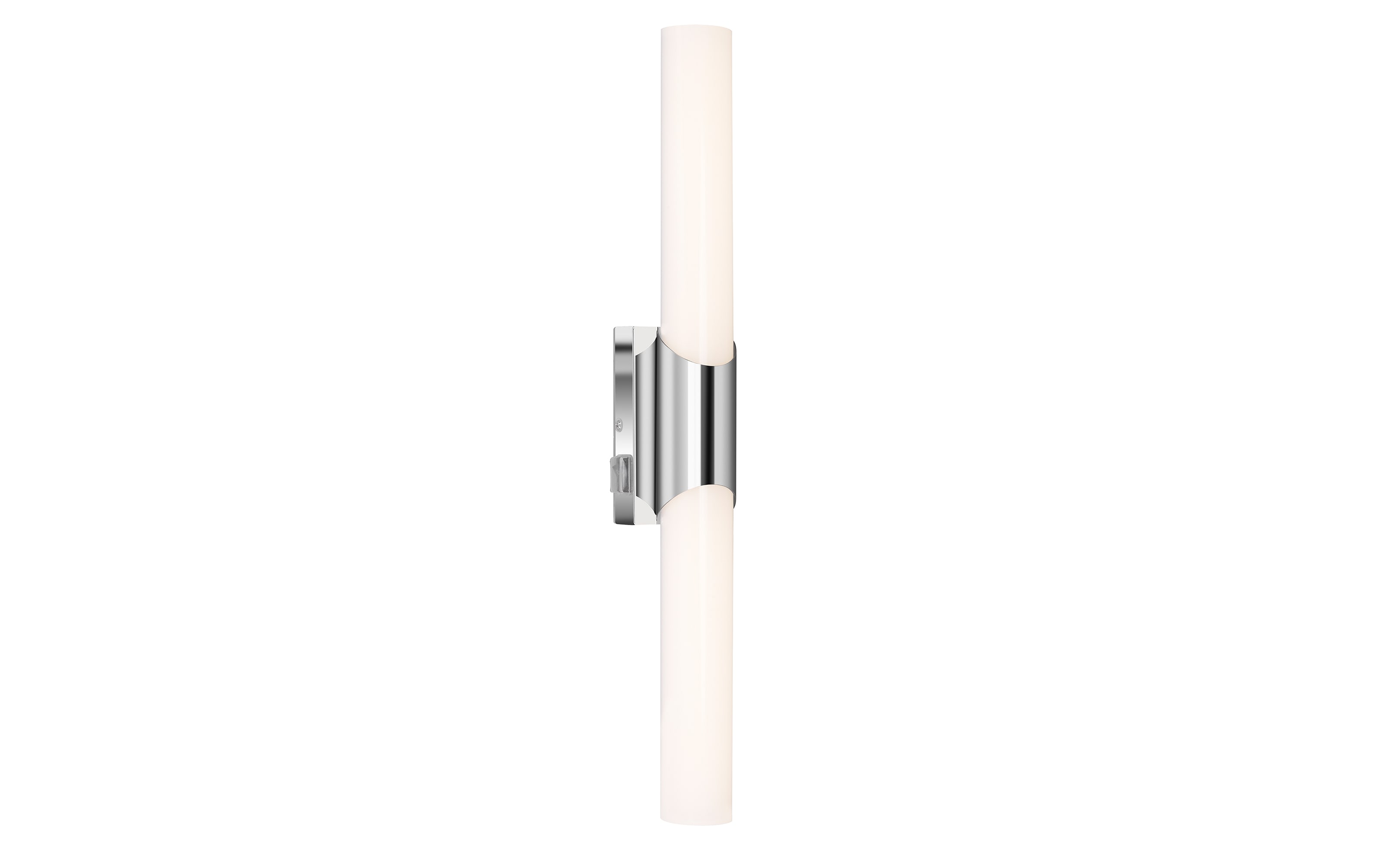 LED-Wandleuchte Klak, chromfarbig/weiß, 47 cm