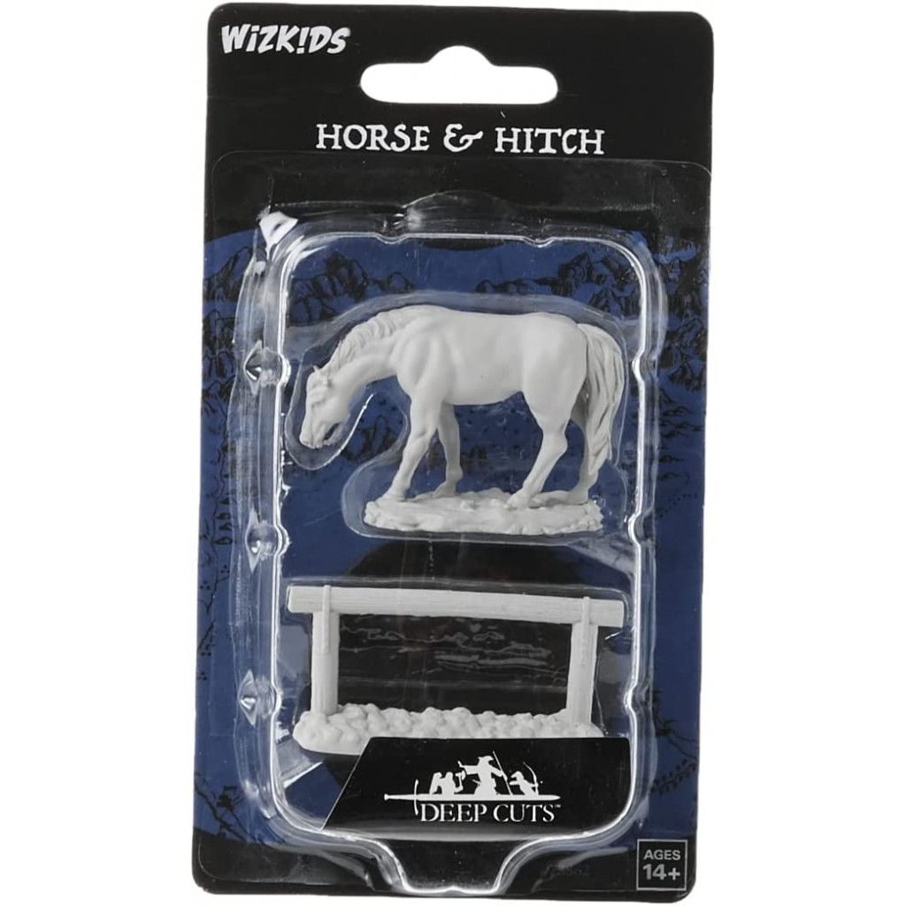 Wizkids Deep Cuts Unpainted Miniatures - Horse & Hitch