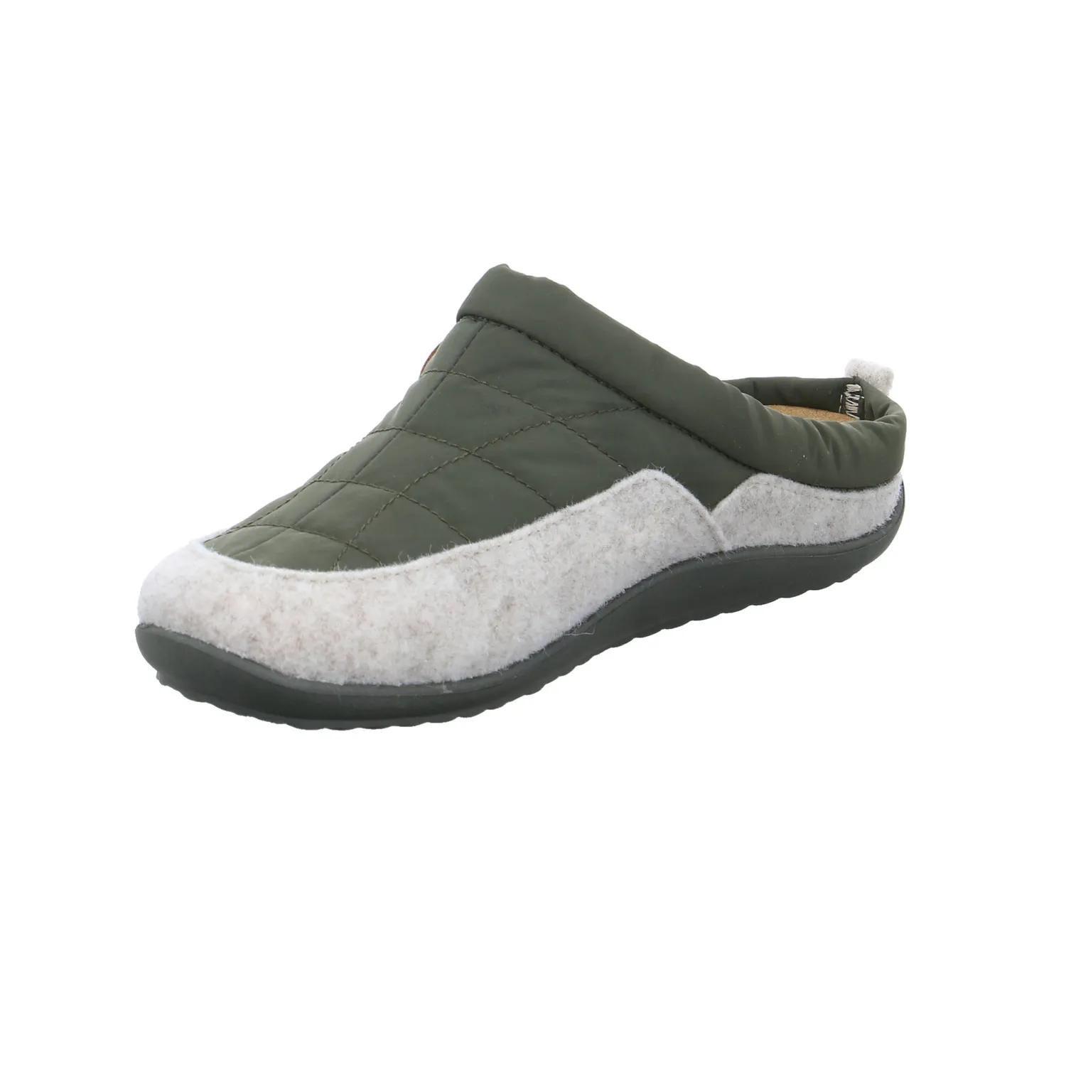 ROHDE Hausschuh Olive Textil  mit Wechselfussbett