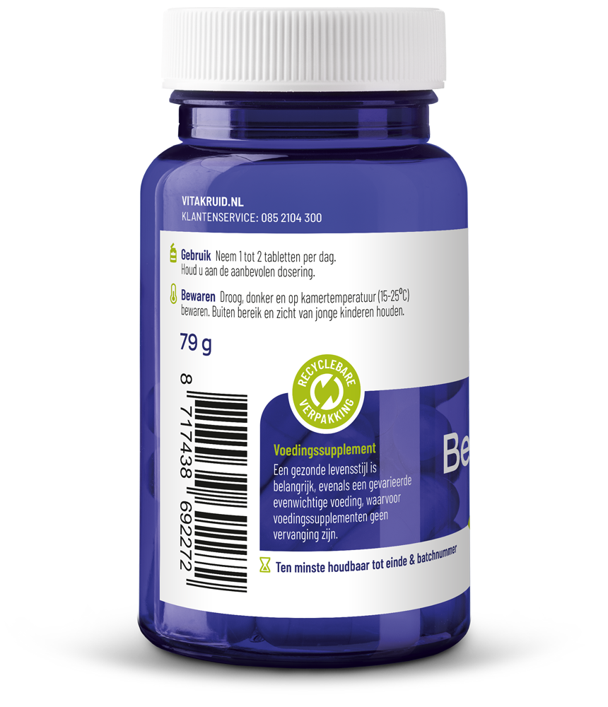 Vitakruid Beautycomplex Met Keratine Hyaluronzuur & Biotine (60 tabletten)