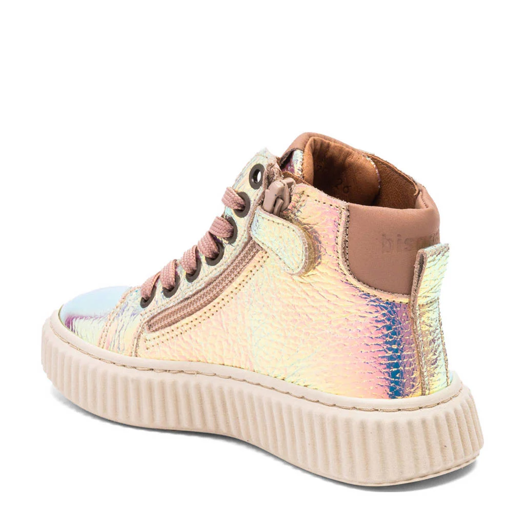 Bisgaard Debbieleren sneakers zilver metallic