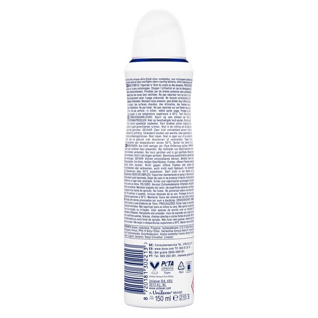 Dove Original 0% Anti-Transpirant Deodorant Spray 150 ML