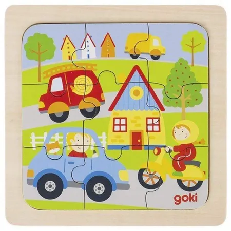 goki Einlegepuzzle, 9 Teile, 4-fach sortiert