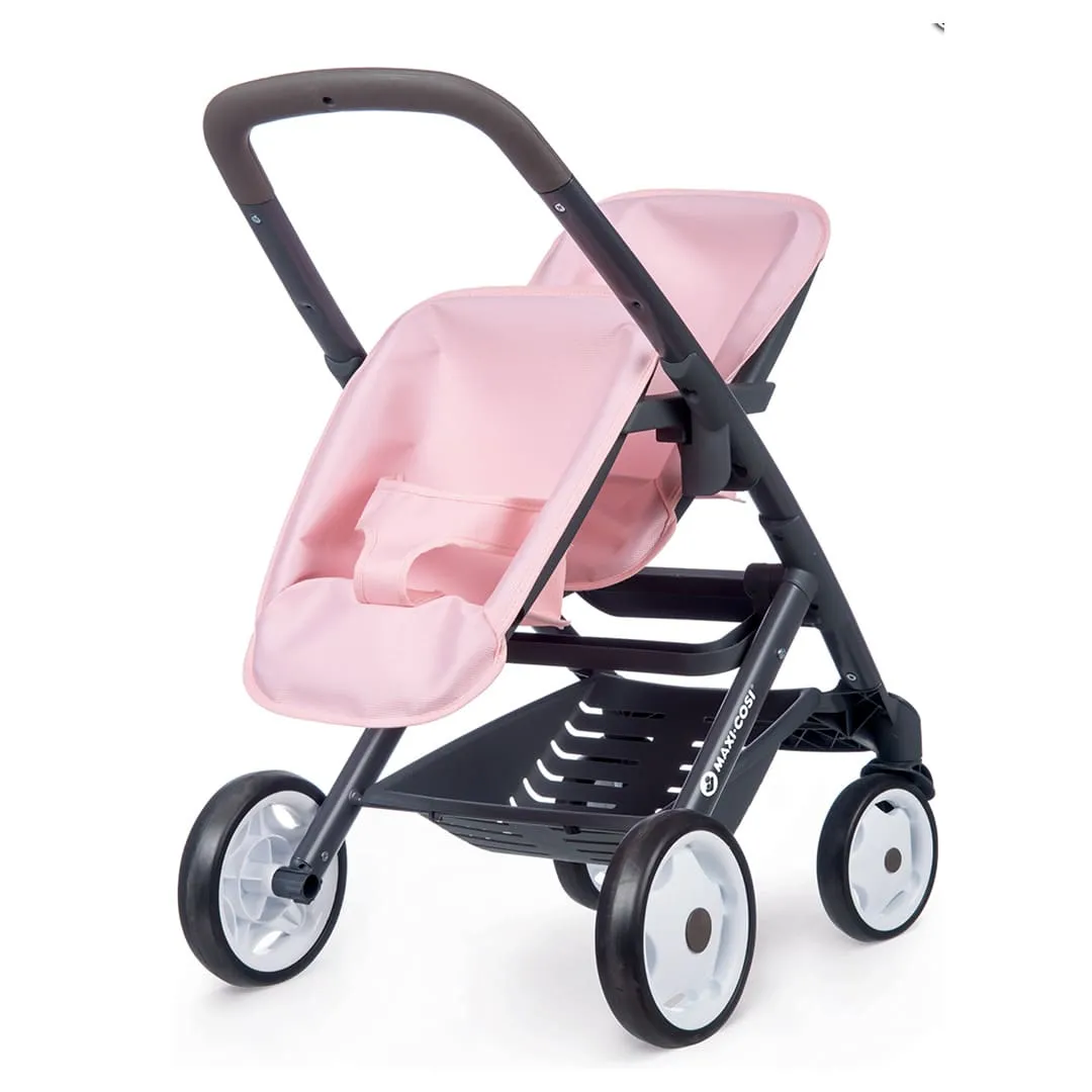 Smoby Maxi-Cosi Poussette Jumeaux pour Poupée - Rose