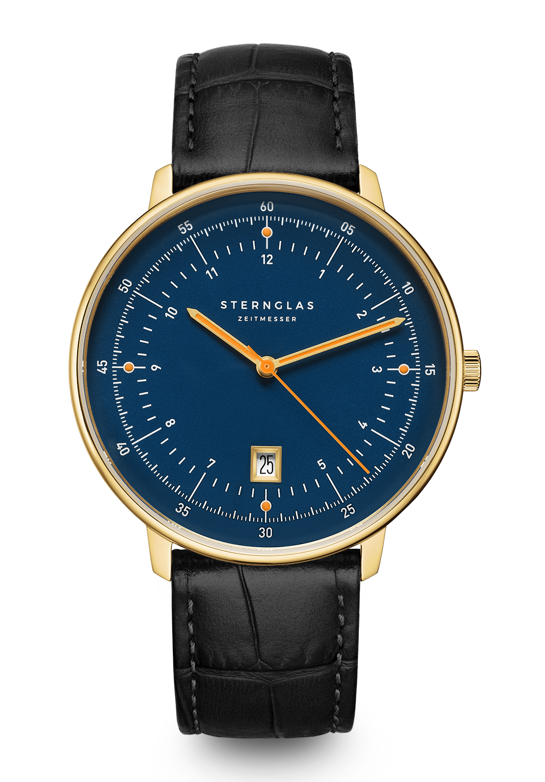Sternglas Hamburg gold Quarz Heritage Leder Schwarz