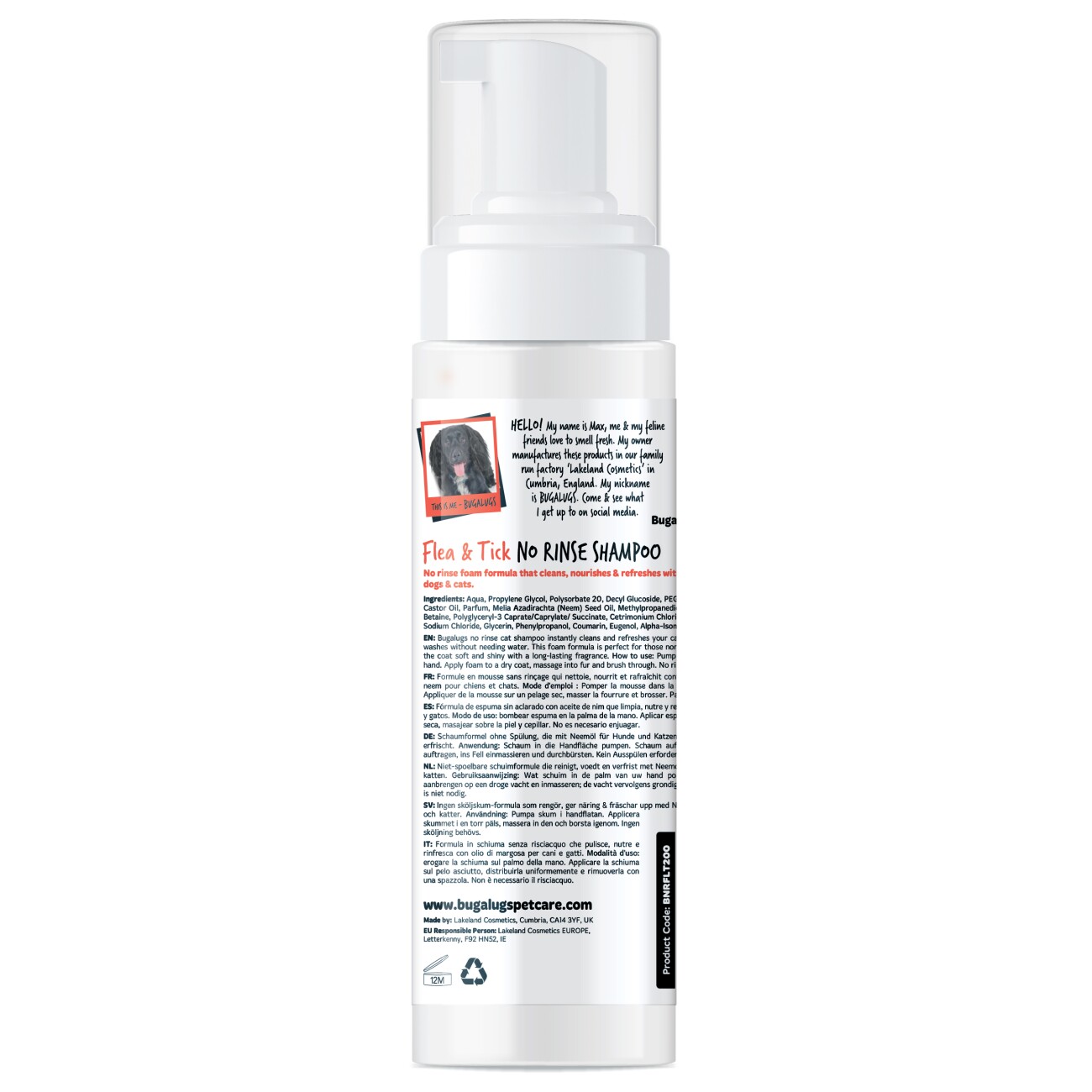 Bugalugs Trockenshampoo Flöhe und Zecken 200 ml