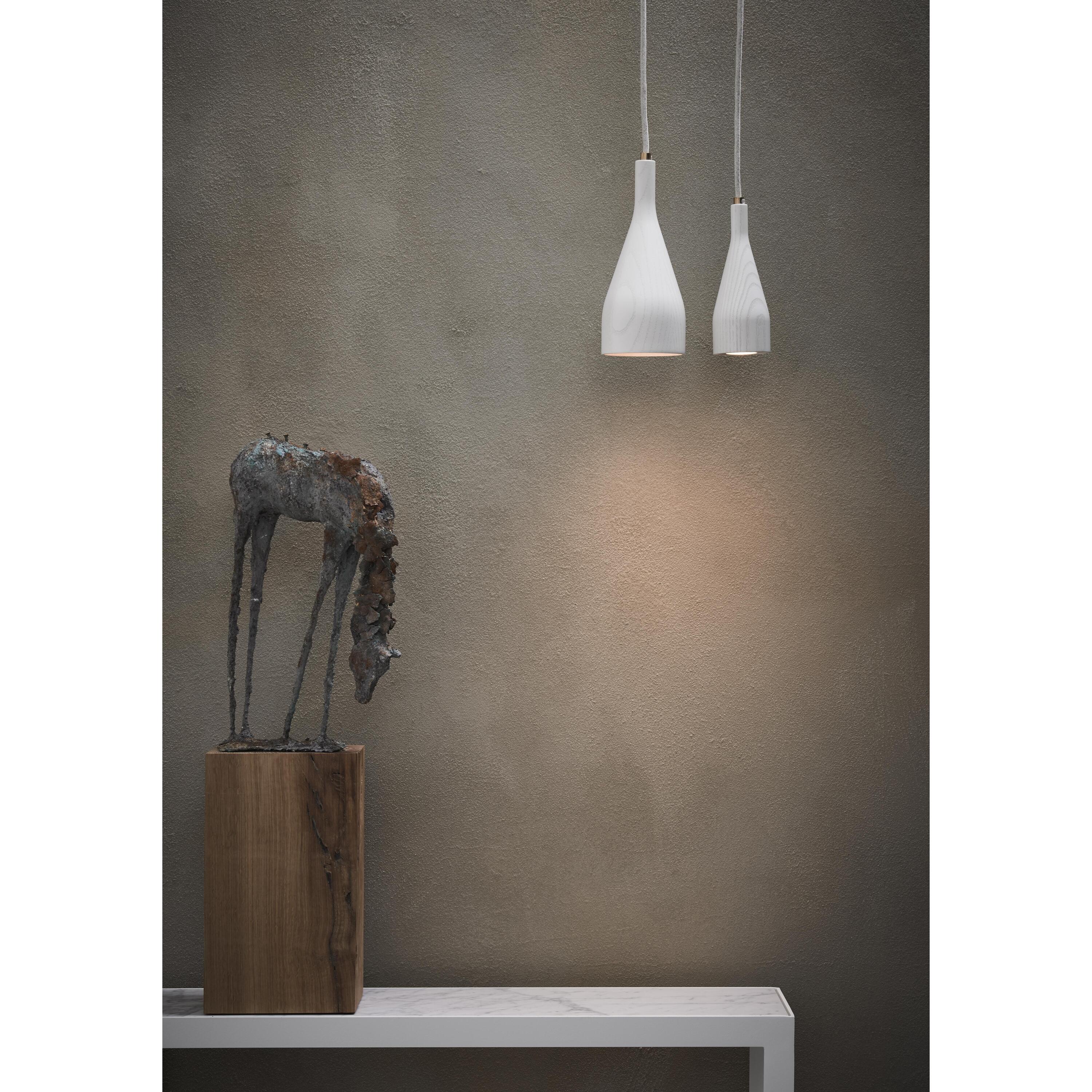 Timber hanglamp medium Ã10 walnoot, zwart snoer
