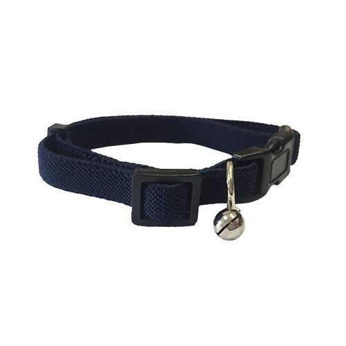 Coleira elástica Bull para gato (azul marinho liso)